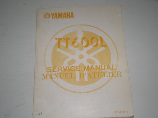 YAMAHA TT600L  TT600 L 1984  Service Manual  34K-28197-70  #1613
