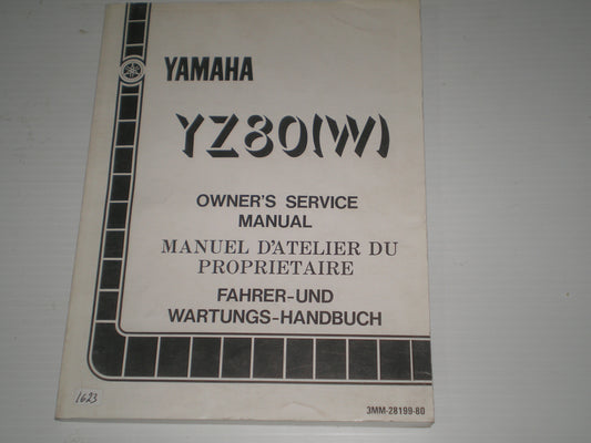 YAMAHA YZ80 W Competition Motocross 1989  Owner's Service Manual  3MM-28199-80  #1623