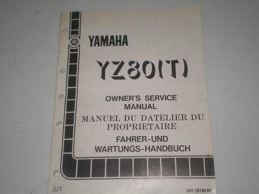 YAMAHA YZ80 T Competition Motocross  1987  Owner's Service Manual  2HF-28199-80  #1628
