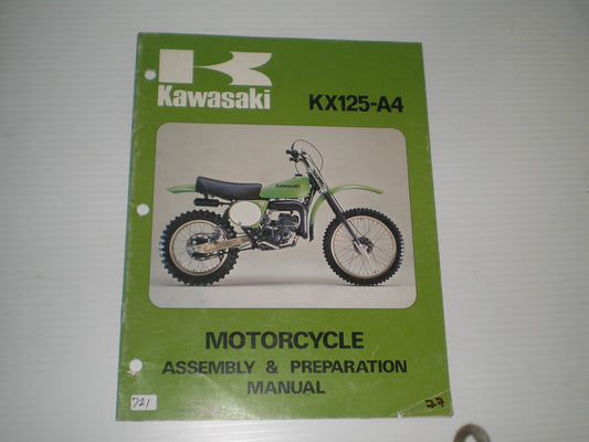 KAWASAKI KX125 A4  1978  Assembly & Preparation Manual  99931-1005-01  #721