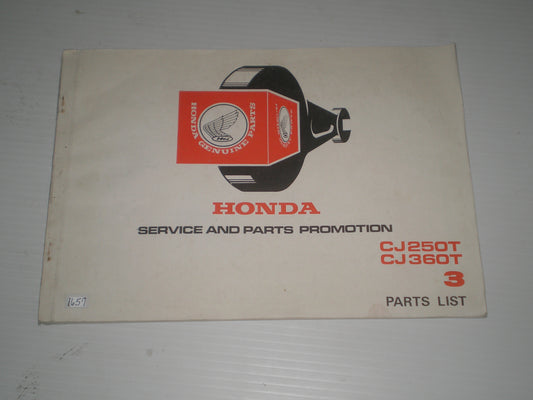 HONDA CJ250T  CJ360T  1976 1977  Parts List 3 / Catalogue  1338804  #1657