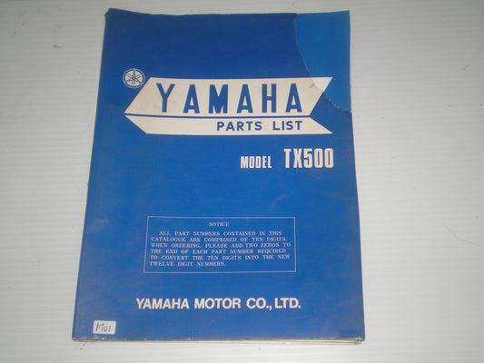 YAMAHA TX500 1974  Parts List / Catalogue  371-28198-60  LIT-10013-71-00  #1701