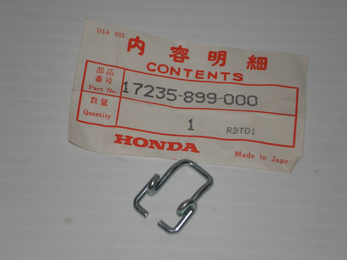 HONDA EB EM EW Generator Air Cleaner Wire 17235-899-000