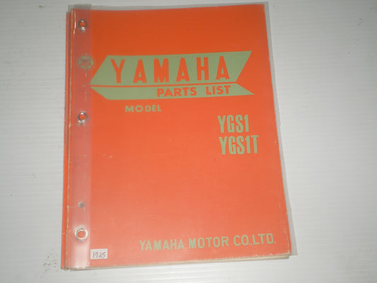 YAMAHA YGS1  YGS1T  1968  Parts List / Catalogue  1968  #1725