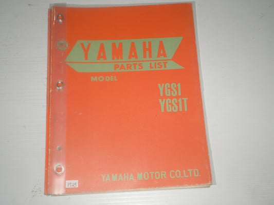 YAMAHA YGS1 YGS1T 1968 Parts List / Catalogue 1968 #1725