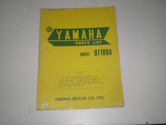 YAMAHA DT100 A 1974 Parts List / Catalogue 437-28198-60 LIT-10014-37-00 #819