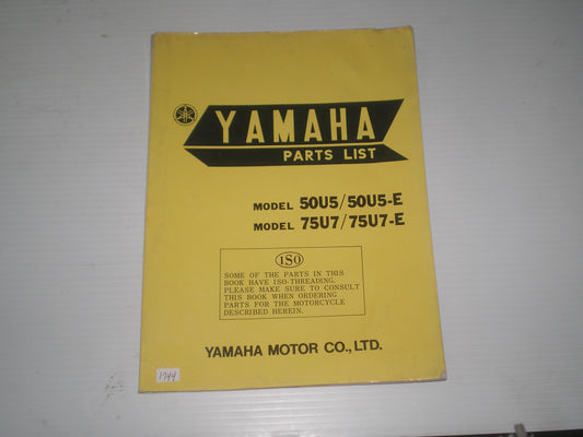 YAMAHA 50 U5  U5-E  / 75  U7  U7-E  1970  Parts List / Catalogue  #1744