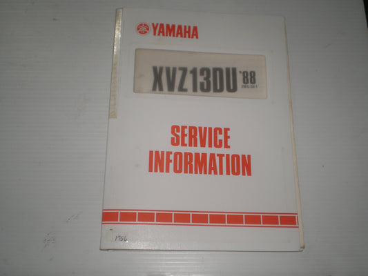 YAMAHA XVZ13D U / XVZ1300D Venture Royale 1988  Dealer Service Information  2WU-SE1  #1756