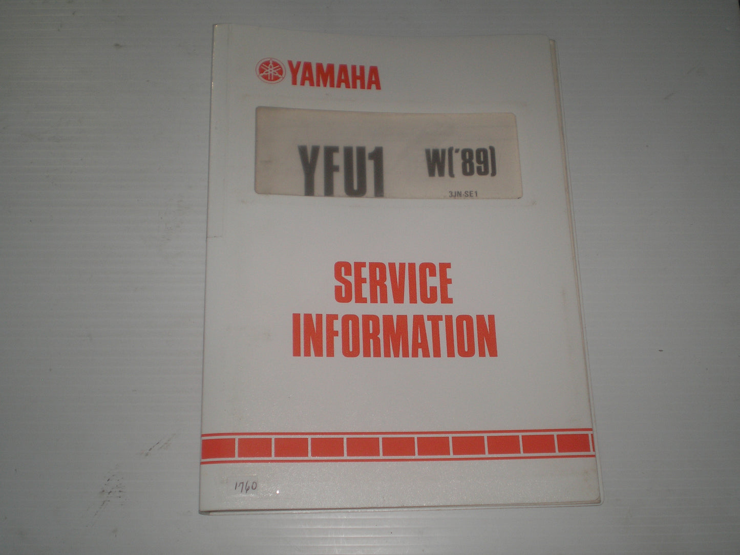 YAMAHA YFU1 W Pro-Hauler ATV 1989  Dealer Service Information  3JN-SE1  #1760