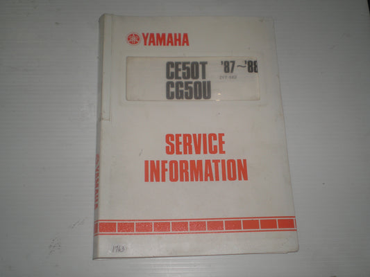 YAMAHA CE50 T 1987 / CG50 U 1988  Riva Scooters  Dealer Service Information  2YT-SE2  #1763