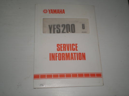 YAMAHA YFS200 U Blaster ATV 1988 Dealer Service Information 2XJ-SE1 #1776