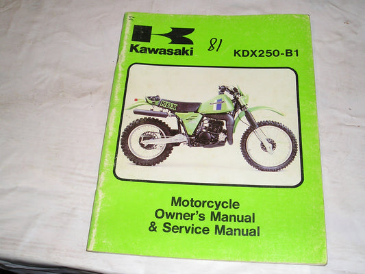 KAWASAKI KDX250 B1 1981 Owner's & Service Manual  99963-0038-01  #17