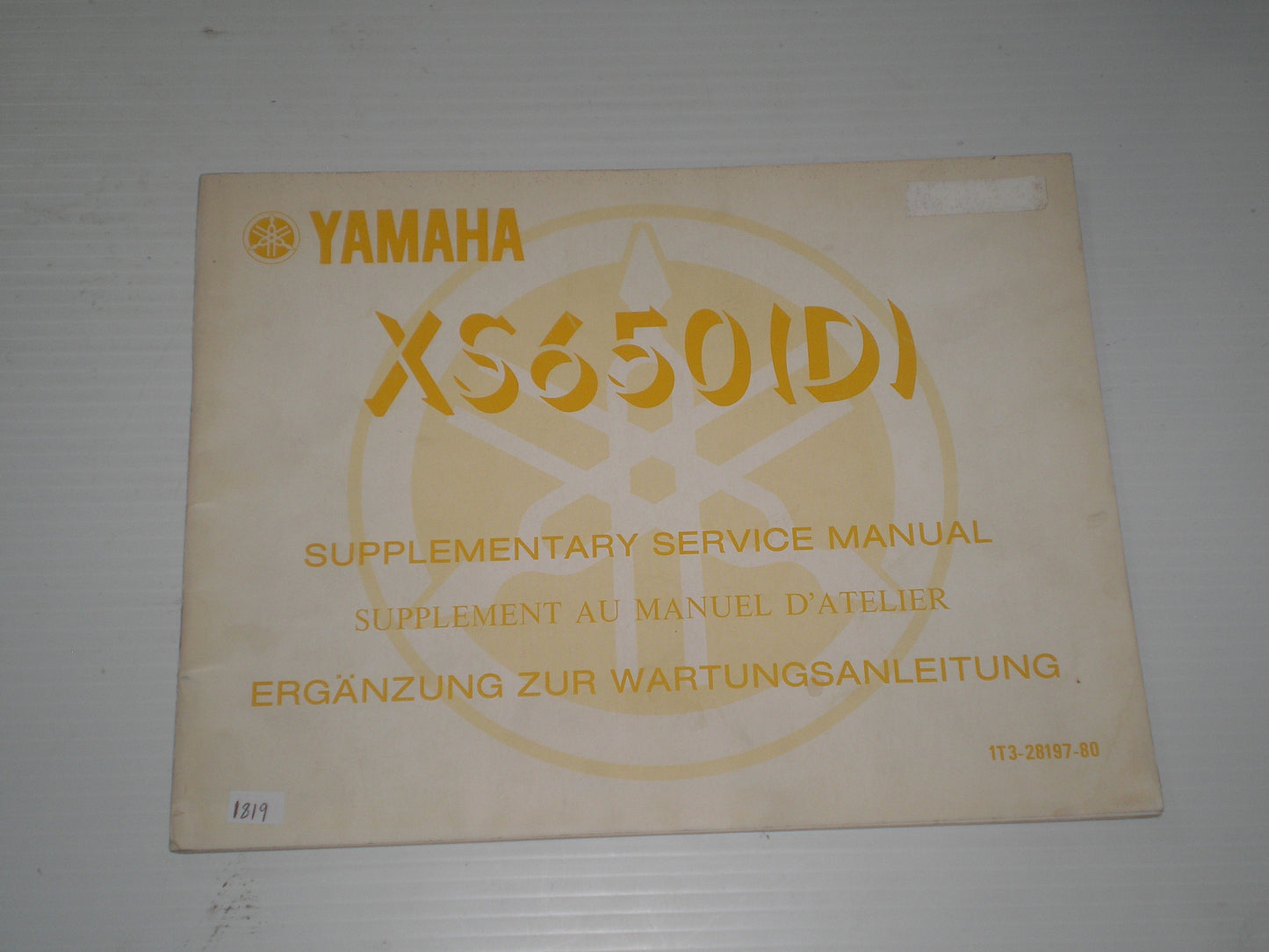 YAMAHA XS650 D 1977  Service Manual Supplement  1T3-28197-80  #1819