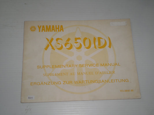 YAMAHA XS650 D 1977  Service Manual Supplement  1T3-28197-80  #1819