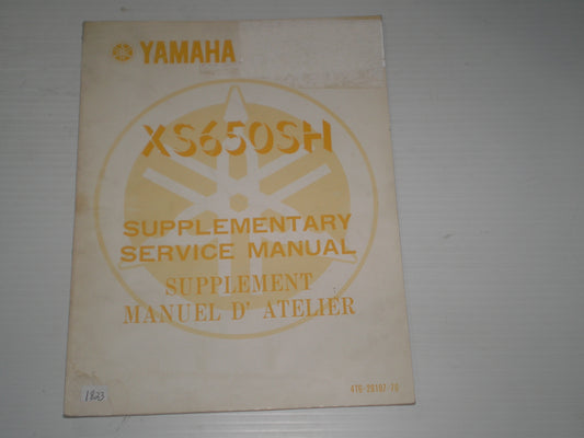 YAMAHA XS650S H 1981 Service Manual Supplement  4T6-28197-70  #1823