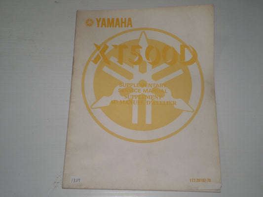 YAMAHA XT500 D 1977  Service Manual Supplement  1T2-28197-70  #1829