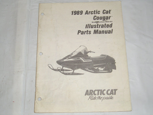 ARCTIC CAT Snowmobile Cougar 1989 Parts Manual 0650-061 #S30