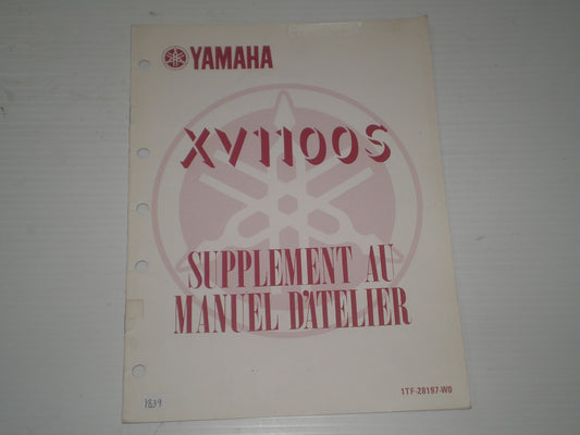 YAMAHA XV1100 S Virago 1986  Supplément au manuel d'atelier  1TF-28197-WO  #1839