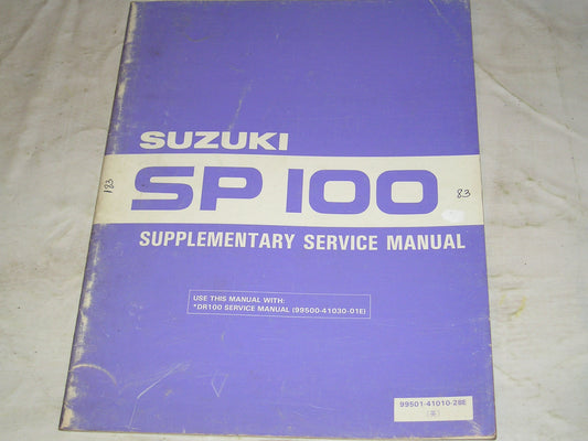 SUZUKI SP100 1984 Service Manual Supplement 99501-41010-28E #183