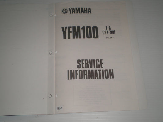 YAMAHA YFM100 T U W A Champ ATV 1987-1990 Dealer Service Information 2HX-SE3 #1859