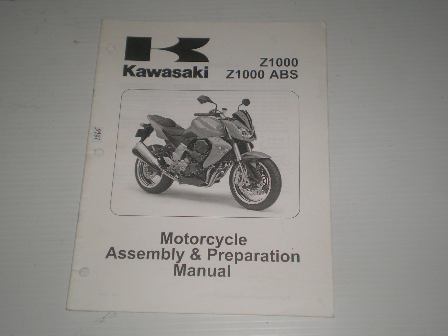 KAWASAKI Z1000 / Z1000 ABS / ZR1000 B7F/C7F  2007  Assembly & Preparation Manual  99931-1474-01  #1865