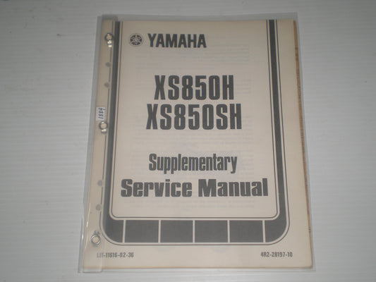 YAMAHA XS850 H/SH 1981 Service Manual Supplement  4R2-28197-10  LIT-11616-02-36  #1884