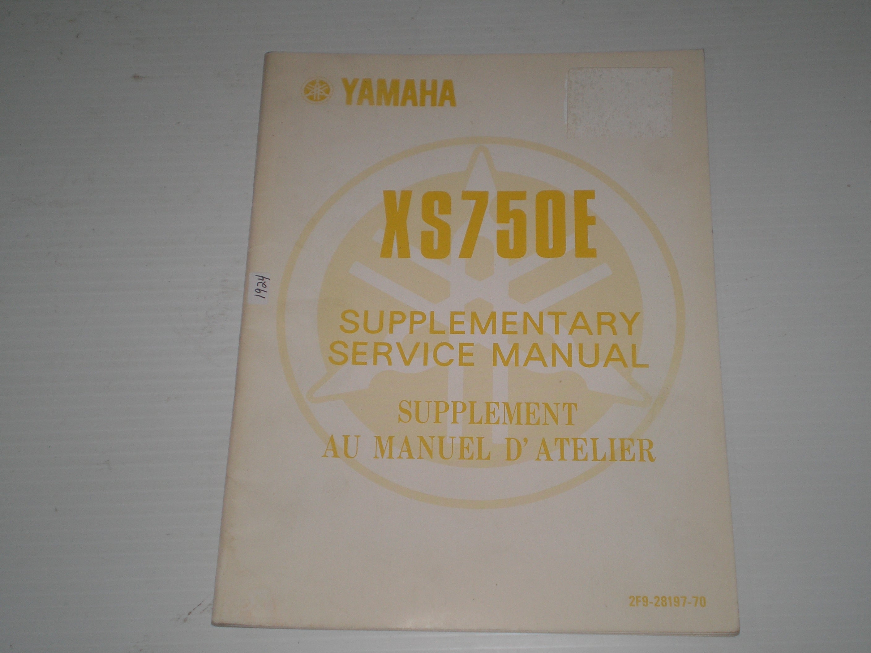 Yamaha Xs750 E 1978 Service Manual Supplement 2f9 28197 70 1924 Pro Formance Cycle