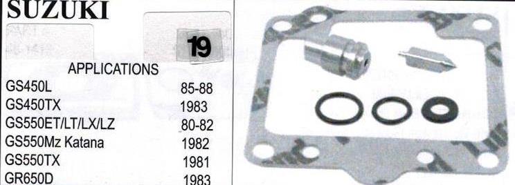 SUZUKI GS450 GS550 GR650 Carburetor Repair Kit  # 19