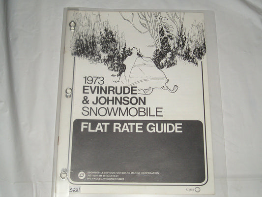 EVINRUDE & JOHNSON 1973 Snowmobile Flat Rate Guide X-3858 #S221