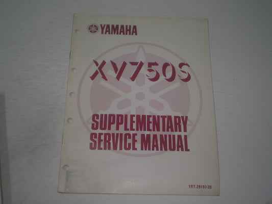 YAMAHA XV750 S Virago 1986  Service Manual Supplement  1RT-28197-20  #1835