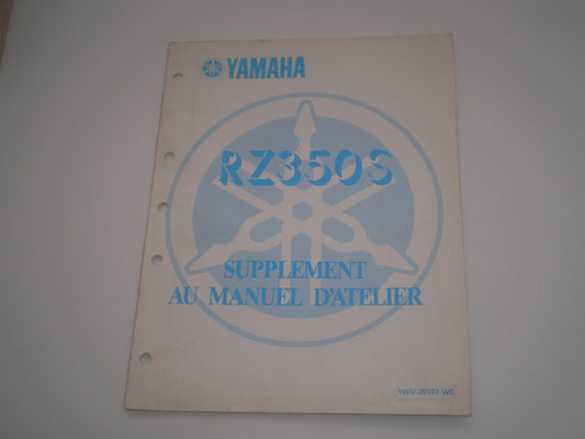 YAMAHA RZ350 S 1987  Supplément au manuel d'atelier  1WV-28197-WO  #1803