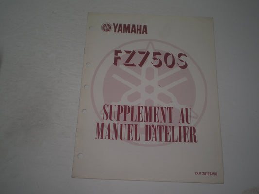 YAMAHA FZ750 S 1986 Supplément au manuel d'atelier  1XV-28197-WO  #1795