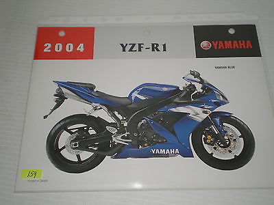 YAMAHA YZFR1 YZF-R1 Blue 2004 Dealer's Information Sheet #159