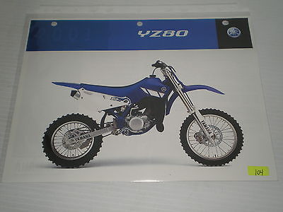 YAMAHA YZ80N YZ80 2001 Dealer's Information Sheet #104