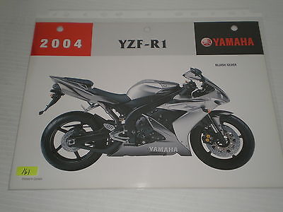 YAMAHA YZFR1 YZF-R1 Bluish Silver 2004 Dealer's Information Sheet #161