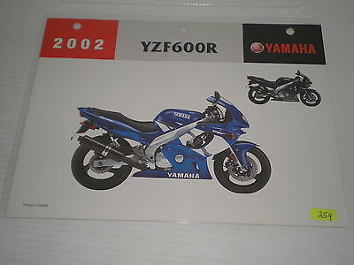 YAMAHA YZF600 R  2002  Dealer's Information Sheet #254