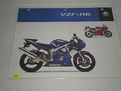 YAMAHA YZF-R6 YZFR6 2001 Dealer's Information Sheet #89