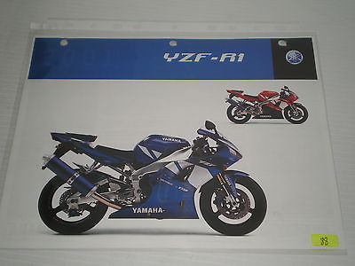 YAMAHA YZF-R1 YZFR1 2001 Dealer's Information Sheet #88