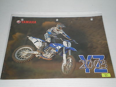 YAMAHA YZ85 YZ125 YZ250 YZ450 2003 Sales Brochure #85