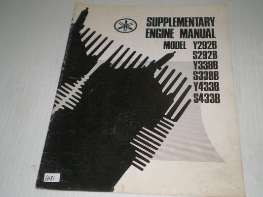 YAMAHA Y292 S292 Y338 S338 Y433 S433  B 1973  Supplementary Engine Manual  #S112