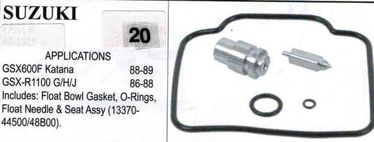 SUZUIKI GSX600F GSX-R1100 Carburetor Repair Kit # 20