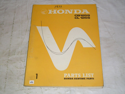 HONDA CB125 CL125 S 1973 Factory Parts List 1335901 #556