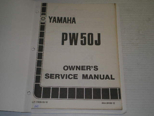 YAMAHA PW50 J Owner's Service Manual 4X4-28199-12 LIT-11626-03-10 #221