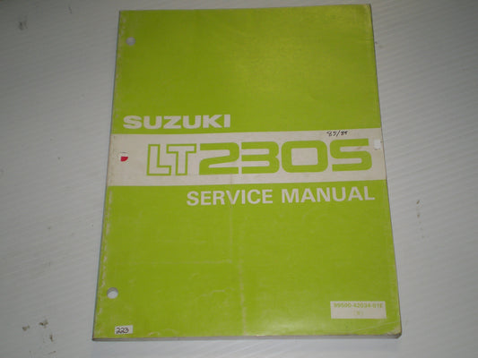 SUZUKI LT230S F  Quad Sport ATV  1985-1989  Service Manual  99500-42034-01E  #223