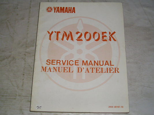 YAMAHA YTM200EK  YTM200 EK 1983  Service Manual  24W-28197-70  #767