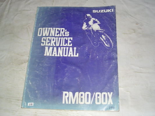 SUZUKI RM80 RM80X 1992 Owner's Service Manual 99011-02B26-01A #240