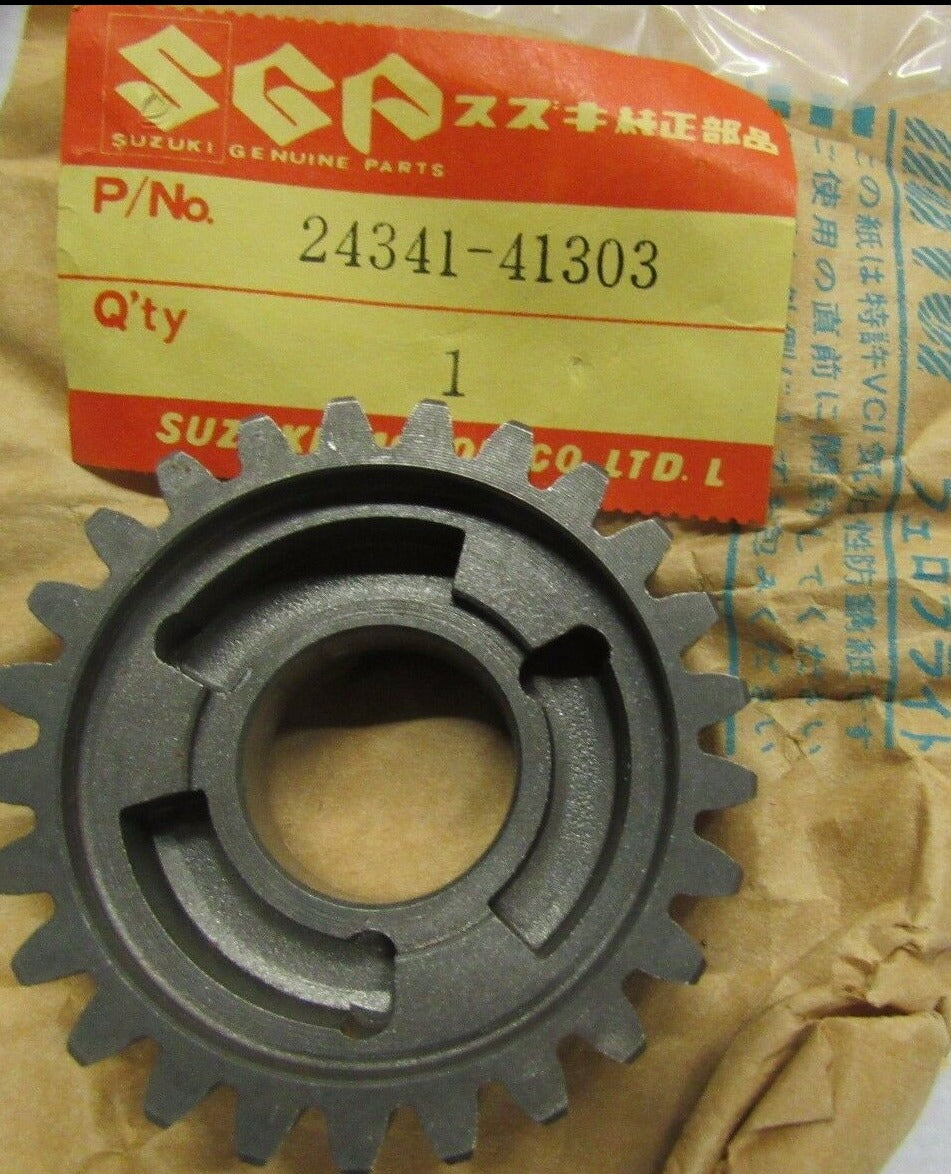 SUZUKI PR175 RM100 RM125 RS175 Fourth Driven Gear 25T  24341-41303 / 24341-41301