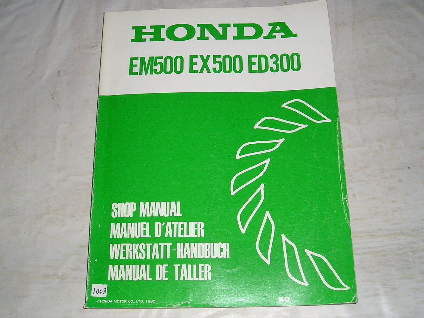 HONDA EM500 EX500 ED300 K0  1980 Portable Generators  Service Manual 6689201  #1008