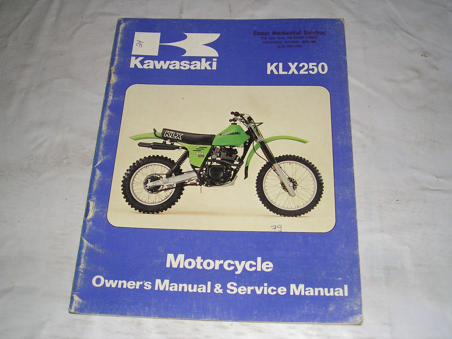 KAWASAKI KLX250 A1 1979  Owner's & Service Manual  99920-1063-02  #24