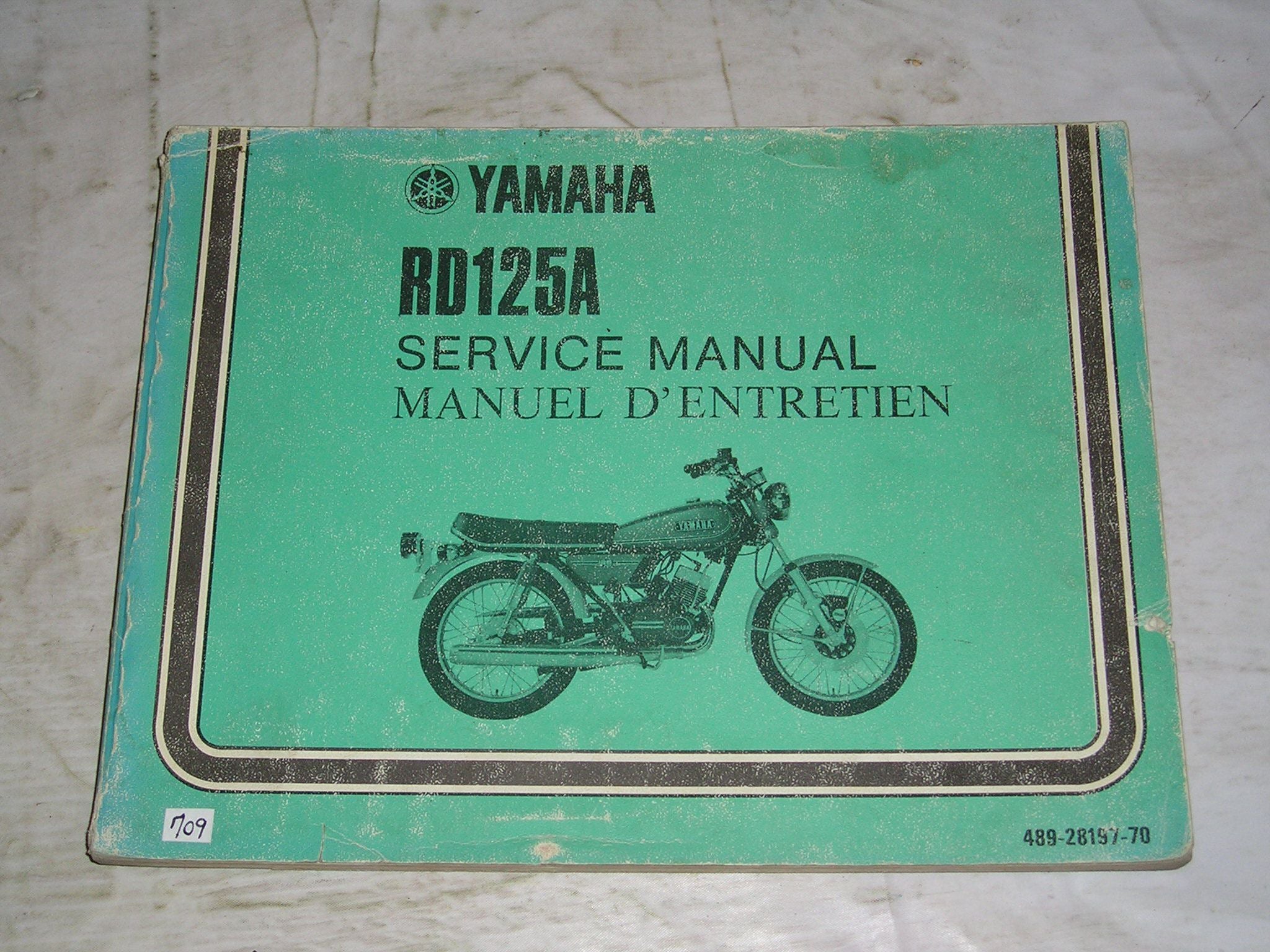 YAMAHA RD125A RD125 A 1974 Service Manual 489-28197-70 #709 – Pro ...